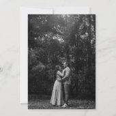 Minimalist Elegant Text Wedding Photo black white Save The Date (Rückseite)