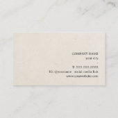 Minimalist Elegant Texture Beige Black Bold Visitenkarte (Rückseite)
