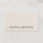 Minimalist Elegant Texture Beige Black Bold Visitenkarte (Vorderseite)