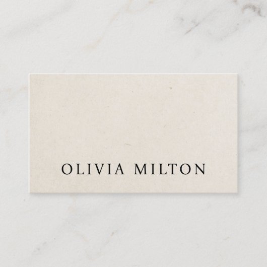 Minimalist Elegant Texture Beige Black Bold Visitenkarte (Vorderseite)