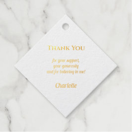 Minimalist Elegant Thank You Gold Geschenkanhänger