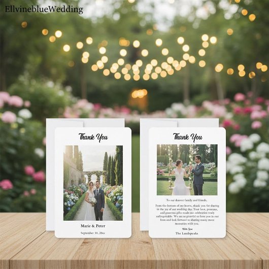 Minimalist Elegant Typography 2 Photos Thank You Dankeskarte