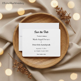 Minimalist Elegant Typography Black & White Save The Date