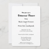 Minimalist Elegant Typography Rehearsal Dinner Einladung (Vorderseite)