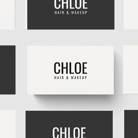 Minimalist Elegant Warm White Black Bold Beauty Visitenkarte