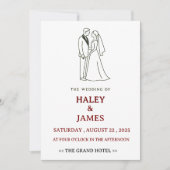 Minimalist Elegant Wedding  Einladung (Vorderseite)