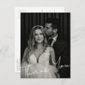 Minimalist Elegant Wedding Photo Custom Thank You Postkarte (Vorne/Hinten)