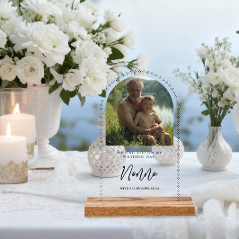 Minimalist Elegant Wedding Photo Tribute Memorial  Acrylschild