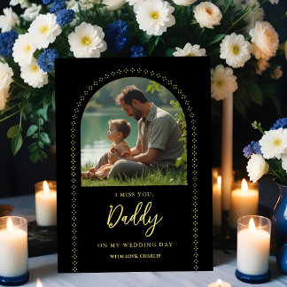 Minimalist Elegant Wedding Photo Tribute Memorial  Fotoplatte