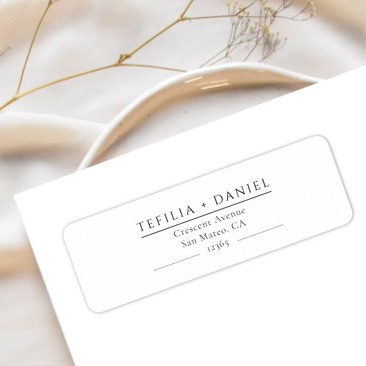 Minimalist Elegant Wedding Return Address Label