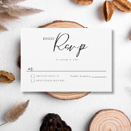 Minimalist Elegant Wedding RSVP Karte