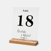 Minimalist Elegant Wedding Table Number Acrylschild (Winkel)
