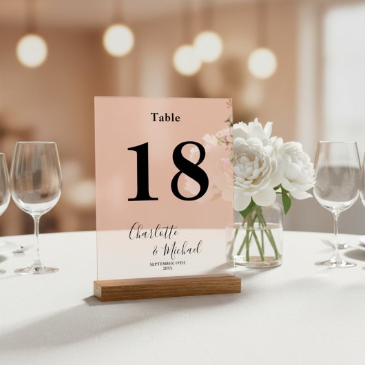 Minimalist Elegant Wedding Table Number Acrylschild