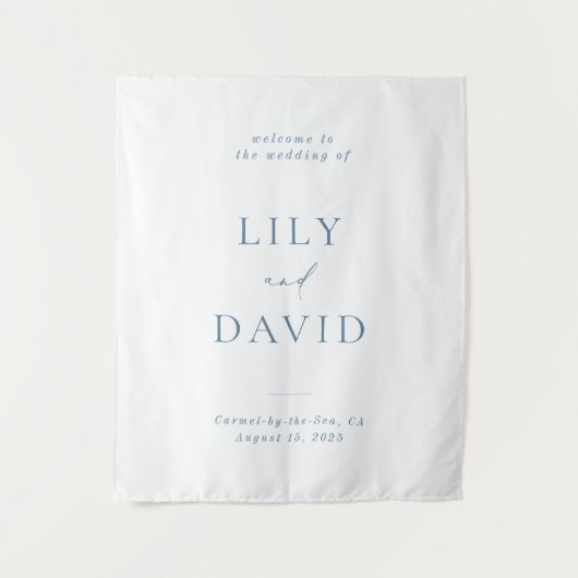 Minimalist Elegant Welcome Wedding Tapestry Wandteppich (Vorderseite)