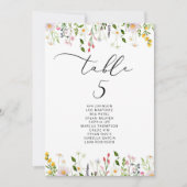 Minimalist elegant Wildflower Seating Chart card Einladung (Vorderseite)