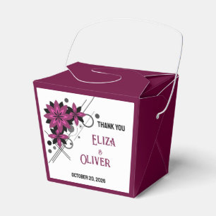 Minimalist eleganter moderner Luxus-Bordeaux-Blume Geschenkschachtel