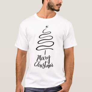 Minimalist eleganter moderner Weihnachtsbaum T-Shirt