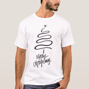 Minimalist eleganter moderner Weihnachtsbaum T-Shirt