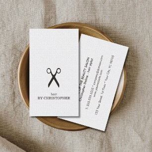 Minimalist eleganter schwarzer und weißer Hairstyl Visitenkarte