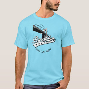 Minimalist Elegantes Brooklyn-Design Blaues Hemd T-Shirt