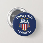 Minimalist Emblem United States 250th Anniversary Button (Vorne & Hinten)