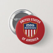 Minimalist Emblem United States 250th Anniversary Button (Vorne & Hinten)