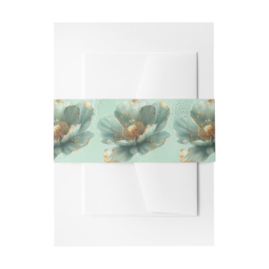 Minimalist Emerald and Gold Wedding Invitation Einladungsbanderole (Vorderseite Beispiel)