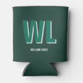 Minimalist Emerald Green Personalized Monogram Dosenkühler (Vorderseite)