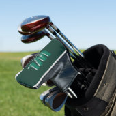 Minimalist Emerald Green Personalized Monogram Golf Headcover (In Situ)