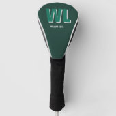 Minimalist Emerald Green Personalized Monogram  Golf Headcover (Vorderseite)