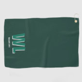 Minimalist Emerald Green Personalized Monogram Golfhandtuch (Horizontal)