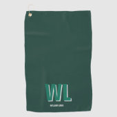 Minimalist Emerald Green Personalized Monogram Golfhandtuch (Vorderseite)