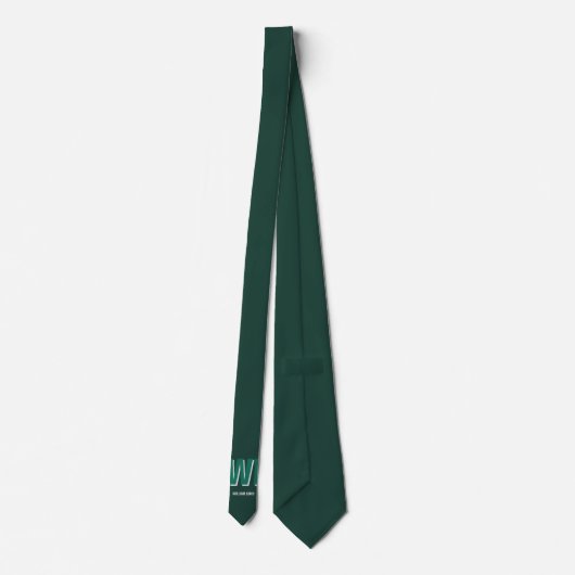 Minimalist Emerald Green Personalized Monogram Krawatte (Rückseite)