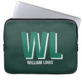 Minimalist Emerald Green Personalized Monogram Laptopschutzhülle (Vorderseite)