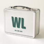 Minimalist Emerald Green Personalized Monogram  Metall Brotdose (Rückseite)