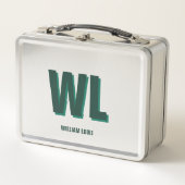 Minimalist Emerald Green Personalized Monogram  Metall Brotdose (Vorderseite)