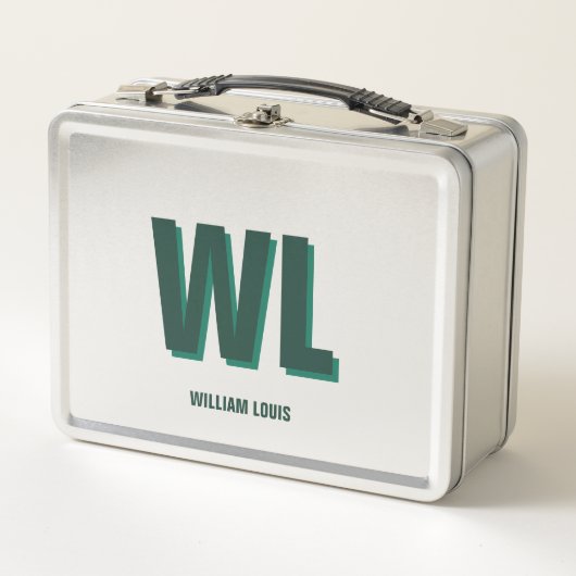 Minimalist Emerald Green Personalized Monogram  Metall Brotdose (Vorderseite)