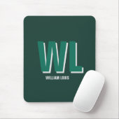 Minimalist Emerald Green Personalized Monogram  Mousepad (Mit Mouse)