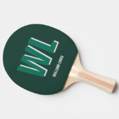 Minimalist Emerald Green Personalized Monogram Tischtennis Schläger (Seitenansicht)