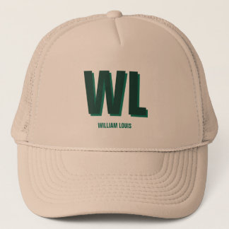 Minimalist Emerald Green Personalized Monogram Truckerkappe