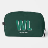 Minimalist Emerald Green Personalized Monogram Waschbeutel (Vorderseite)