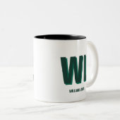 Minimalist Emerald Green Personalized Monogram  Zweifarbige Tasse (VorderseiteRechts)