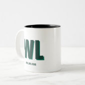 Minimalist Emerald Green Personalized Monogram Zweifarbige Tasse (Vorderseite Links)