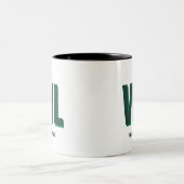 Minimalist Emerald Green Personalized Monogram Zweifarbige Tasse (Mittel)