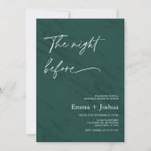 Minimalist Emerald Green Rehearsal Dinner  Einladung (Vorderseite)
