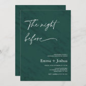 Minimalist Emerald Green Rehearsal Dinner  Einladung (Vorne/Hinten)