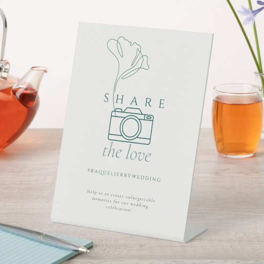 Minimalist Emerald "Share the Love" Wedding Sockelschild