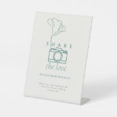 Minimalist Emerald "Share the Love" Wedding Sockelschild (Vorderseite)