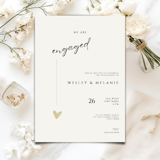 Minimalist Engagement Party Invitation Einladung