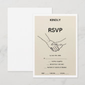 Minimalist Eternal Bond Line Art Wedding RSVP Card Karte (Vorne/Hinten)